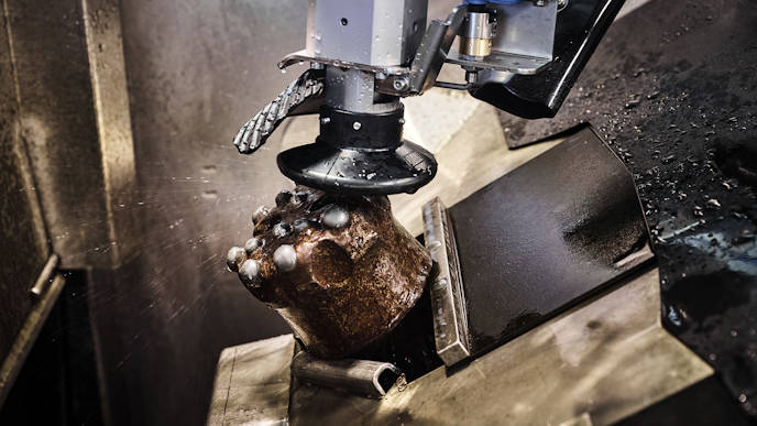 Grinding close up